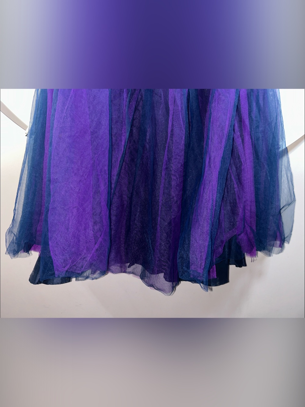 DJ Nights by Laura Ryner Two-Piece Sequin Purple & Navy Tulle Prom Gown size 3-4 - Picture 12 of 16